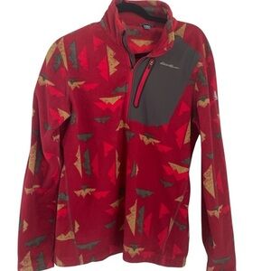 Eddie Bauer Women’s Chili Pepper Red and Green fleece in size M